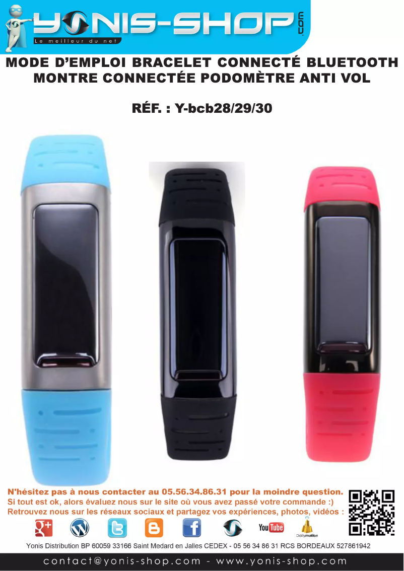 Page 1 de la notice Manuel utilisateur Yonis Y-BCB30
