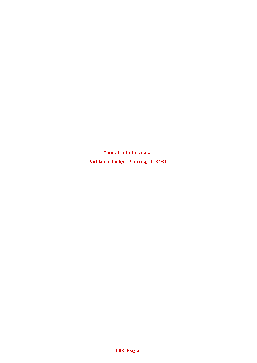 Page 1 de la notice Manuel utilisateur Dodge Journey (2016)