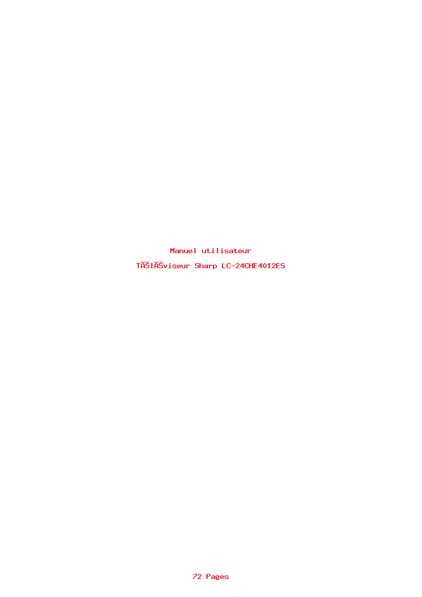 Page 1 de la notice Manuel utilisateur Sharp LC-24CHE4012ES