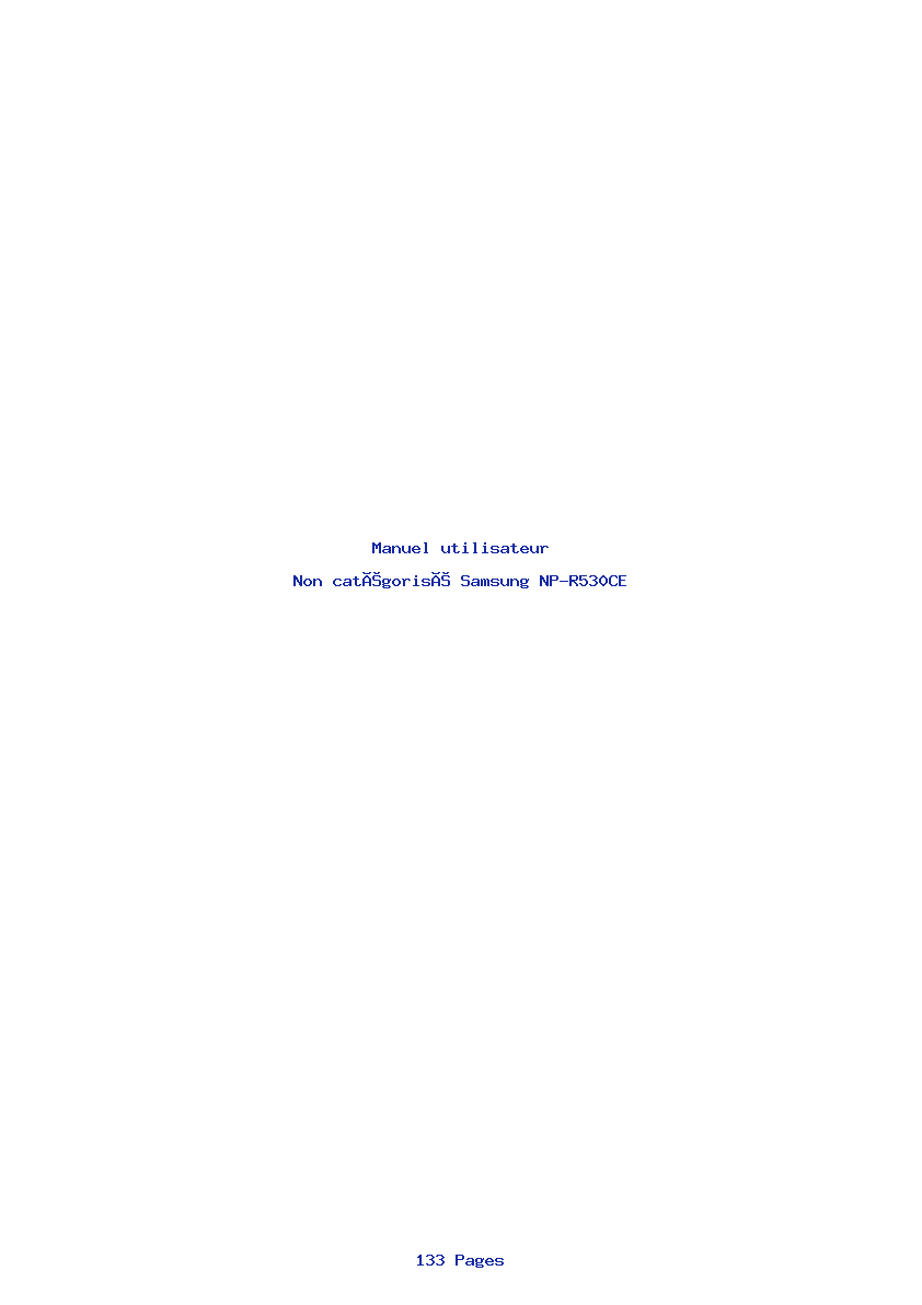Page 1 de la notice Manuel utilisateur Samsung NP-R530CE