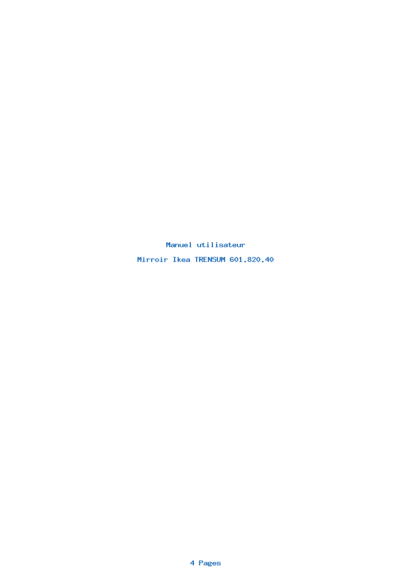 Page 1 de la notice Manuel utilisateur Ikea TRENSUM 601.820.40