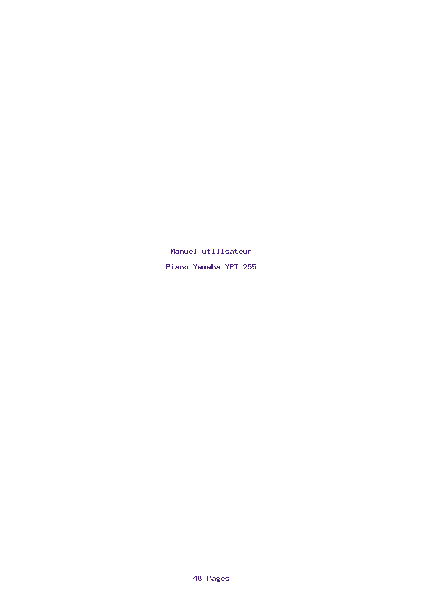 Page 1 de la notice Manuel utilisateur Yamaha YPT-255