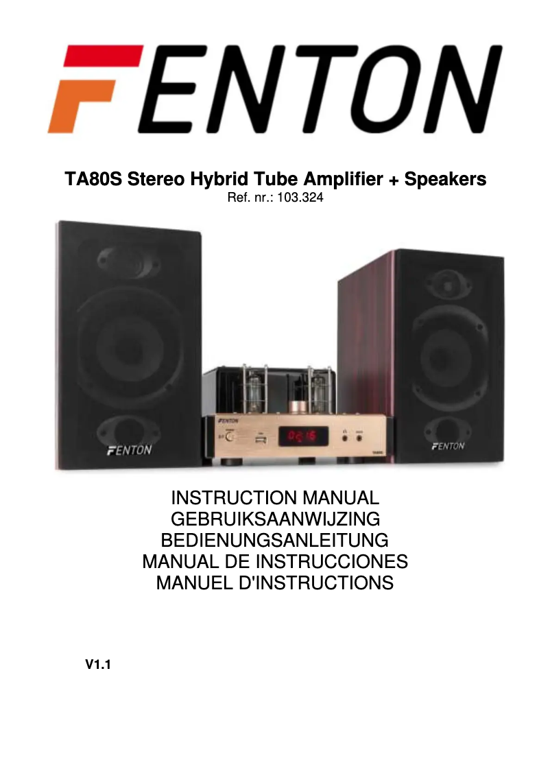 Page 1 de la notice Manuel utilisateur Fenton TA80S
