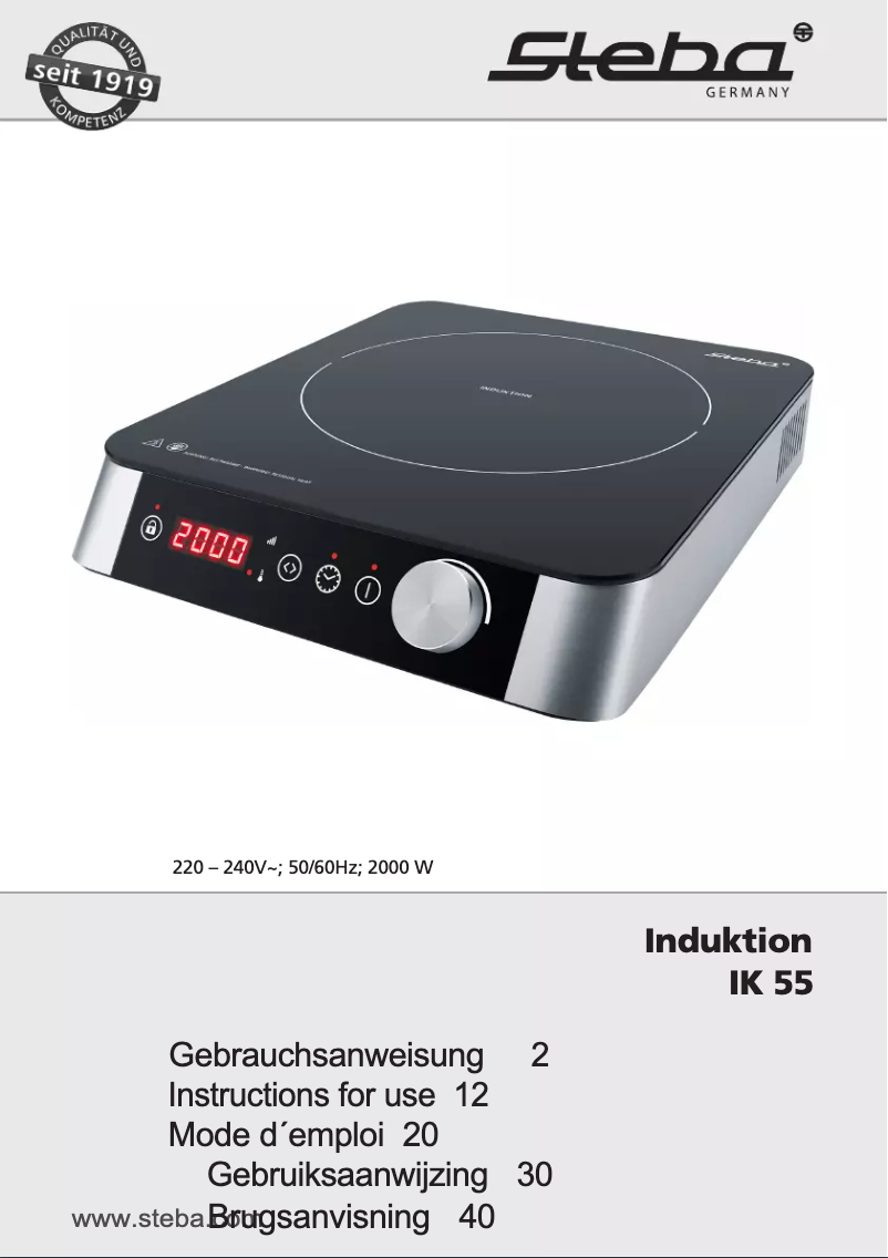 Page 1 de la notice Manuel utilisateur Steba IK 55