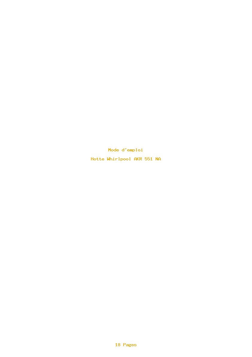 Image de la première page du manuel de l'appareil AKR 551 NA