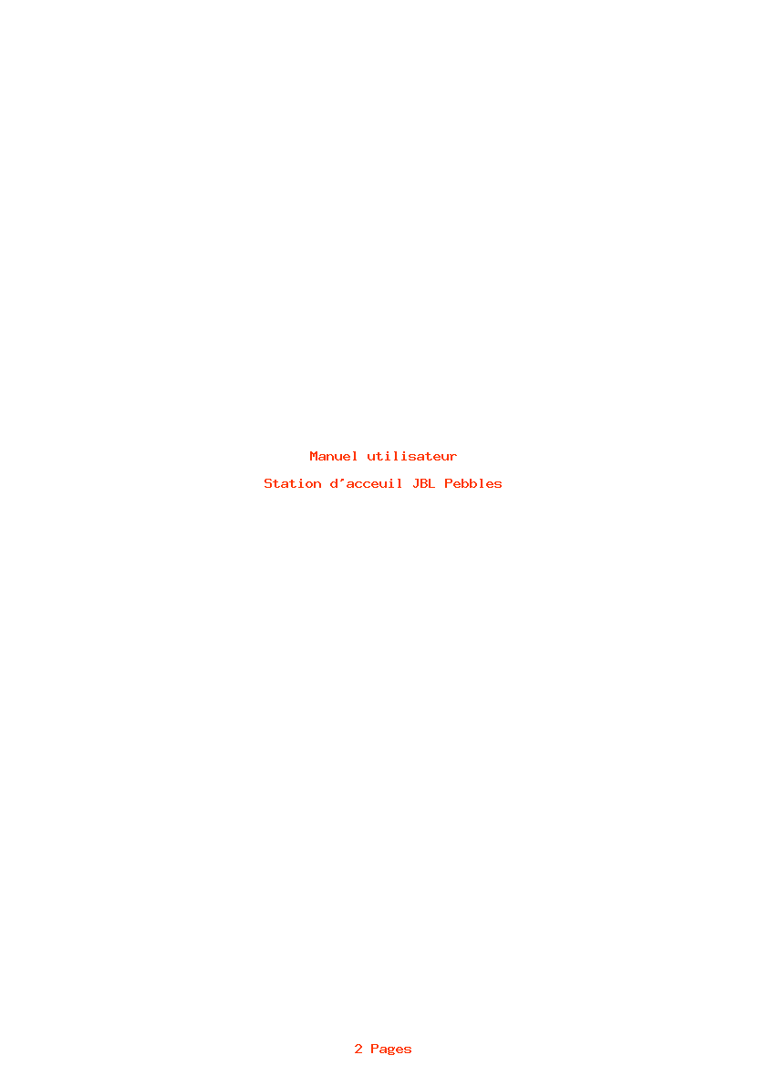 Page 1 de la notice Manuel utilisateur JBL Pebbles