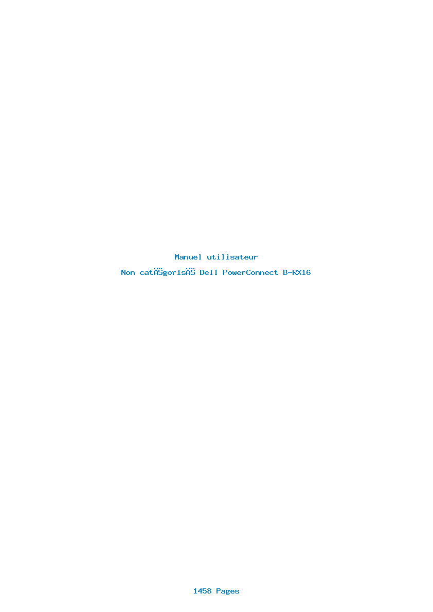 Page 1 de la notice Manuel utilisateur Dell PowerConnect B-RX16