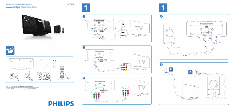 Page 1 of the manual Quick Start Guide Philips MCD263