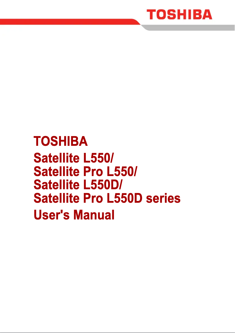Página 1 del manual Manual de usuario Toshiba Satellite Pro L550D