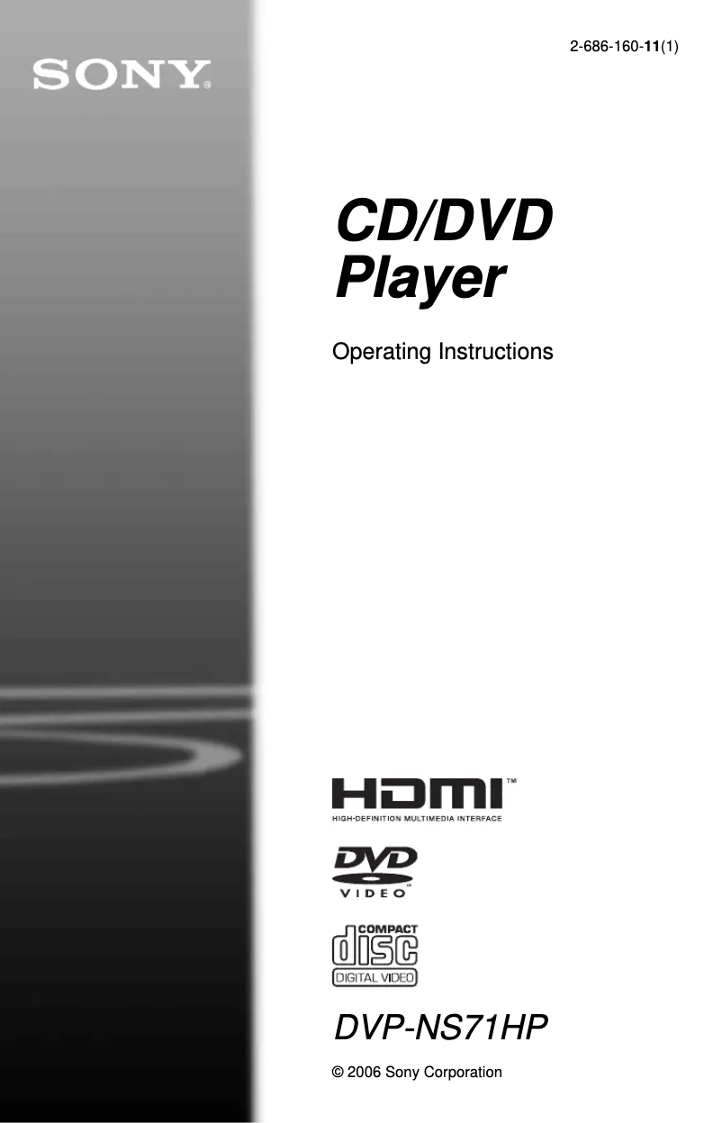 Page 1 de la notice Manuel utilisateur Sony DVP-NS71HP