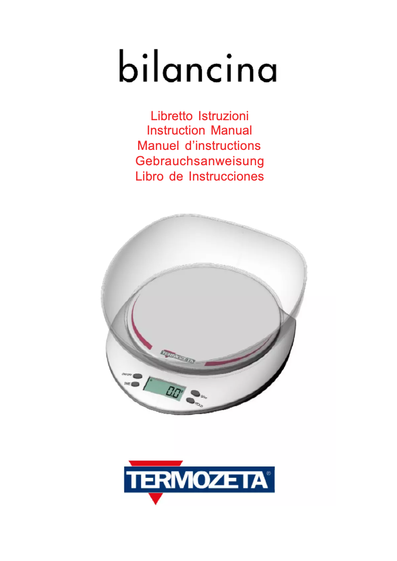Page 1 de la notice Manuel utilisateur Termozeta Bilancina Verde