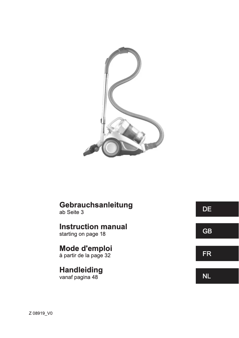Página 1 del manual Manual de usuario Cleanmaxx Z 08919