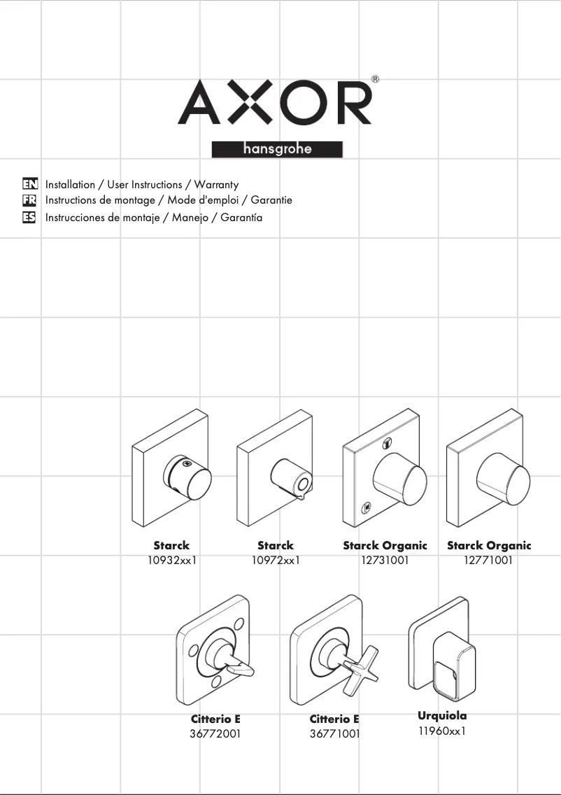 Page 1 de la notice Manuel utilisateur Axor Citterio E 36771001