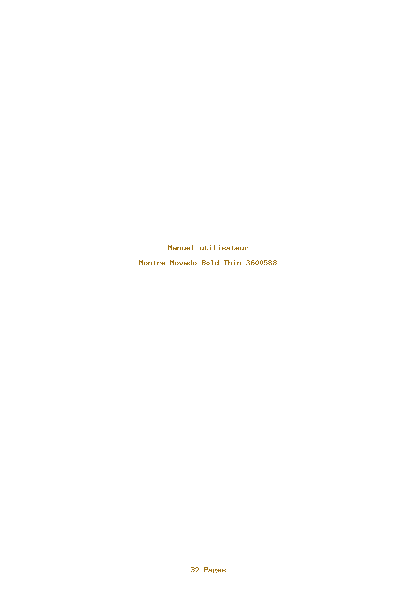 Page 1 de la notice Manuel utilisateur Movado Bold Thin 3600588