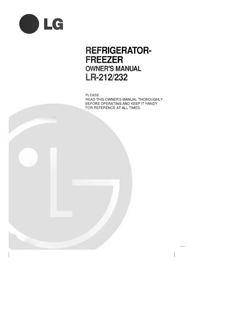 Page 1 de la notice Manuel utilisateur LG GR-232SLK