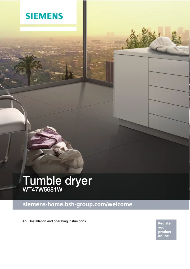 Page 1 de la notice Manuel utilisateur Siemens WT47W5681W