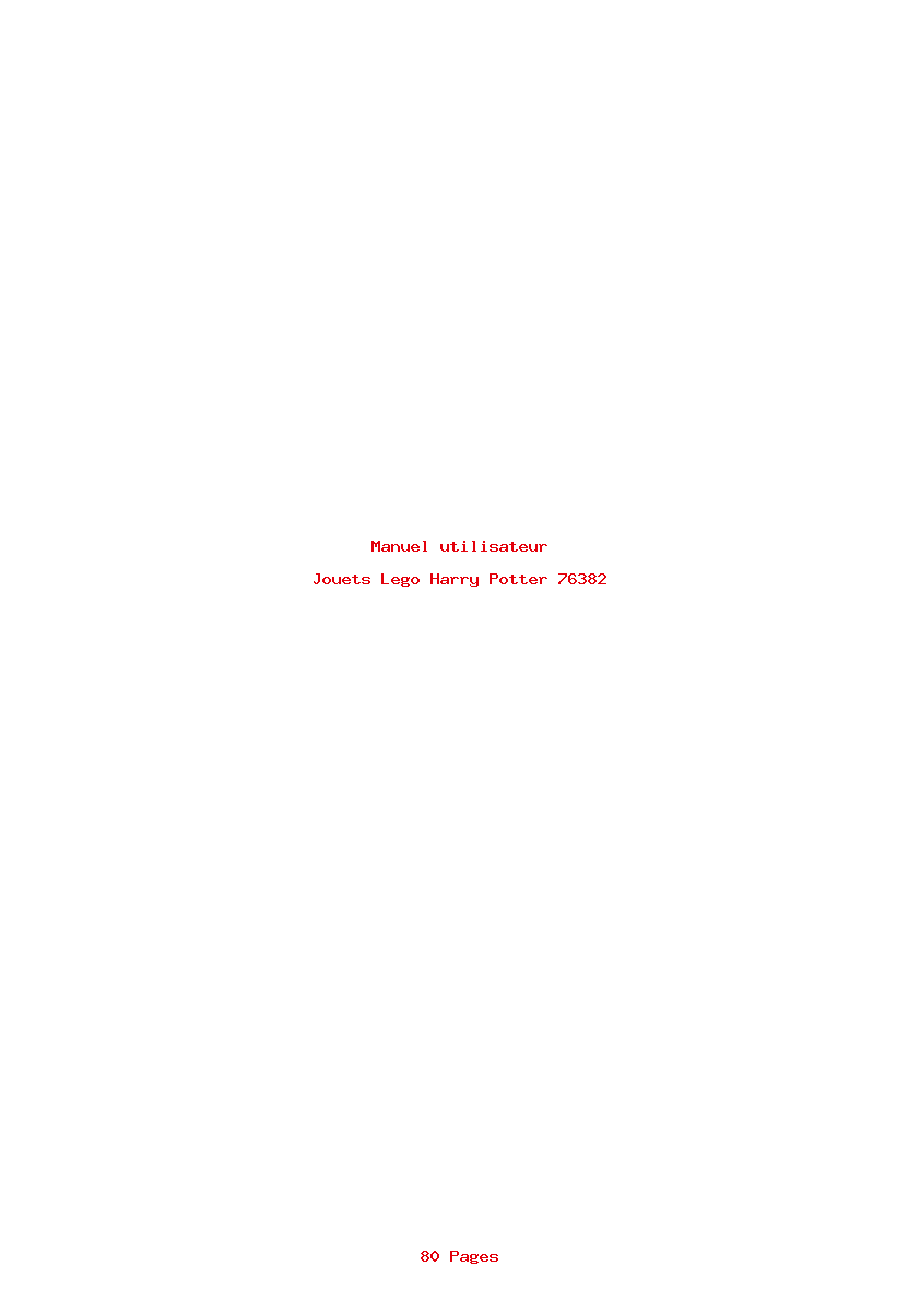 Page 1 de la notice Manuel utilisateur Lego Harry Potter 76382