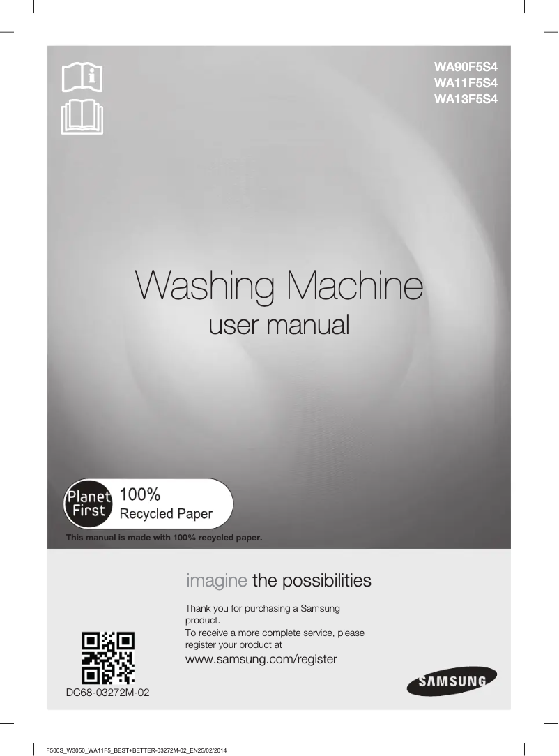 Página 1 del manual Manual de usuario Samsung WA13F5S4UWW