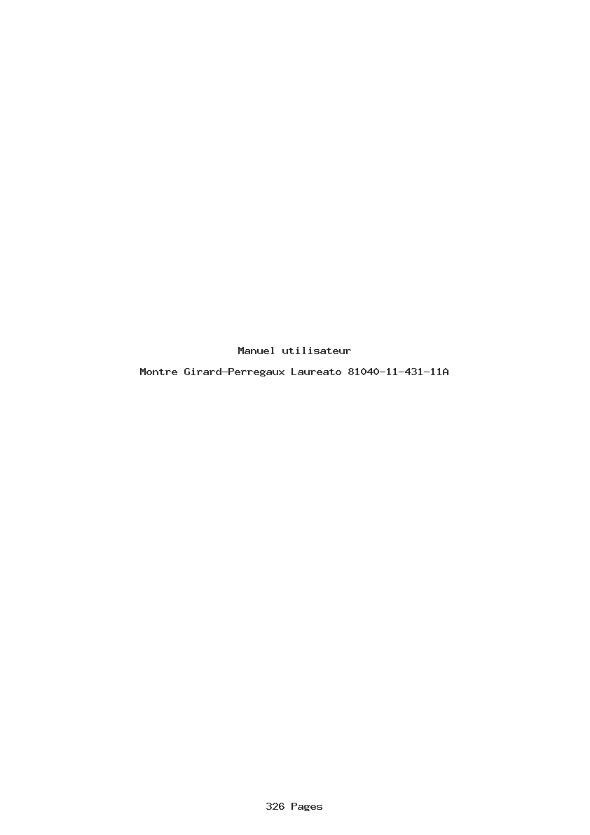 Page 1 de la notice Manuel utilisateur Girard-Perregaux Laureato 81040-11-431-11A