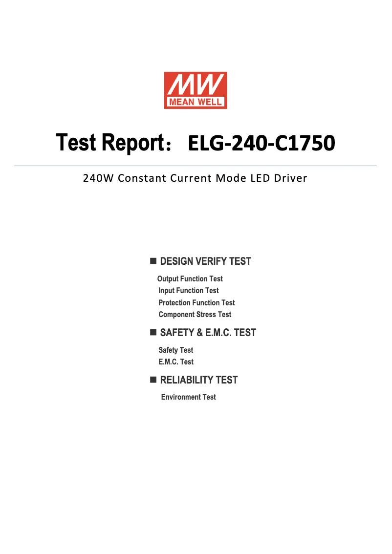 Página 1 del manual Ficha técnica Mean Well ELG-240-C1750