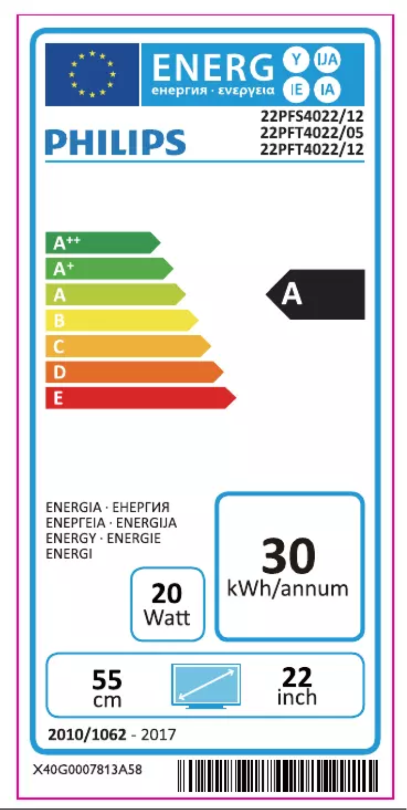 Página 1 del manual Etiqueta energética Philips 4000 series 32PFK4101