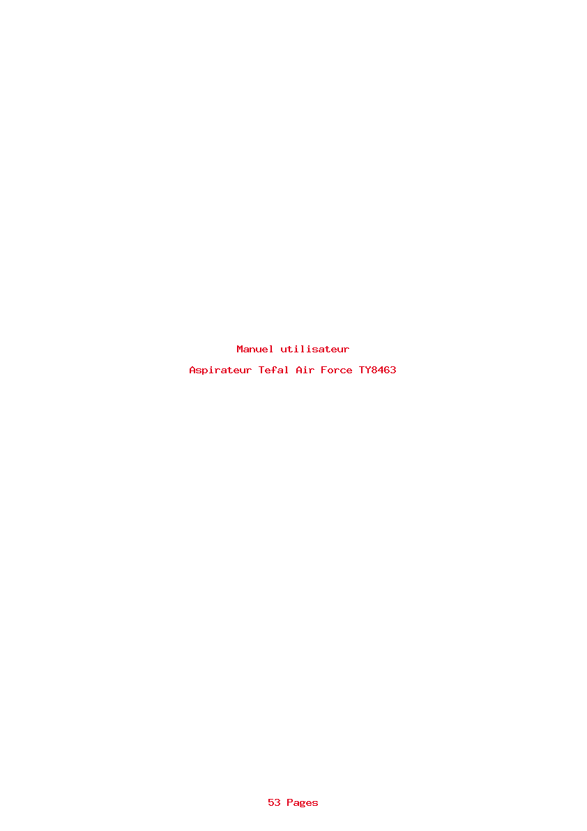Page 1 de la notice Manuel utilisateur Tefal Air Force TY8463