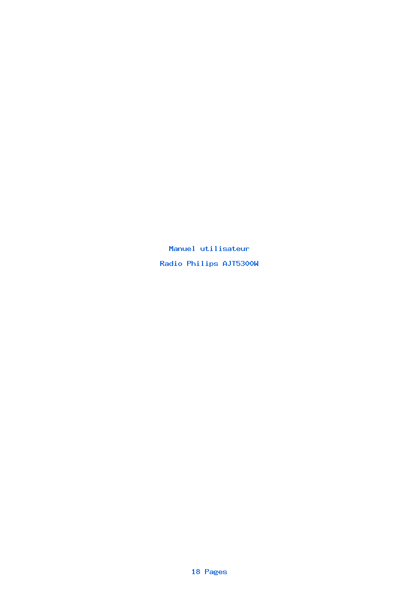 Page 1 de la notice Manuel utilisateur Philips AJT5300W