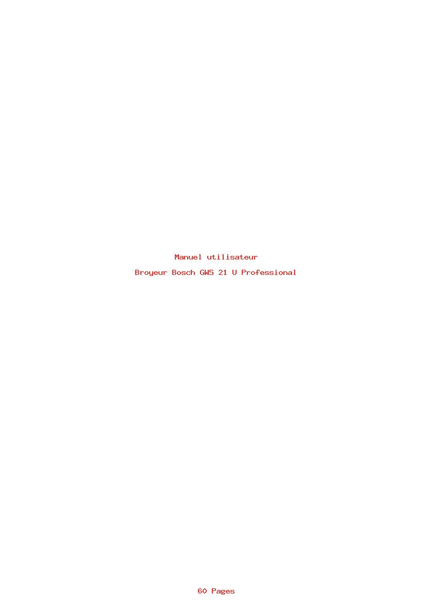 Page 1 de la notice Manuel utilisateur Bosch GWS 21 U Professional