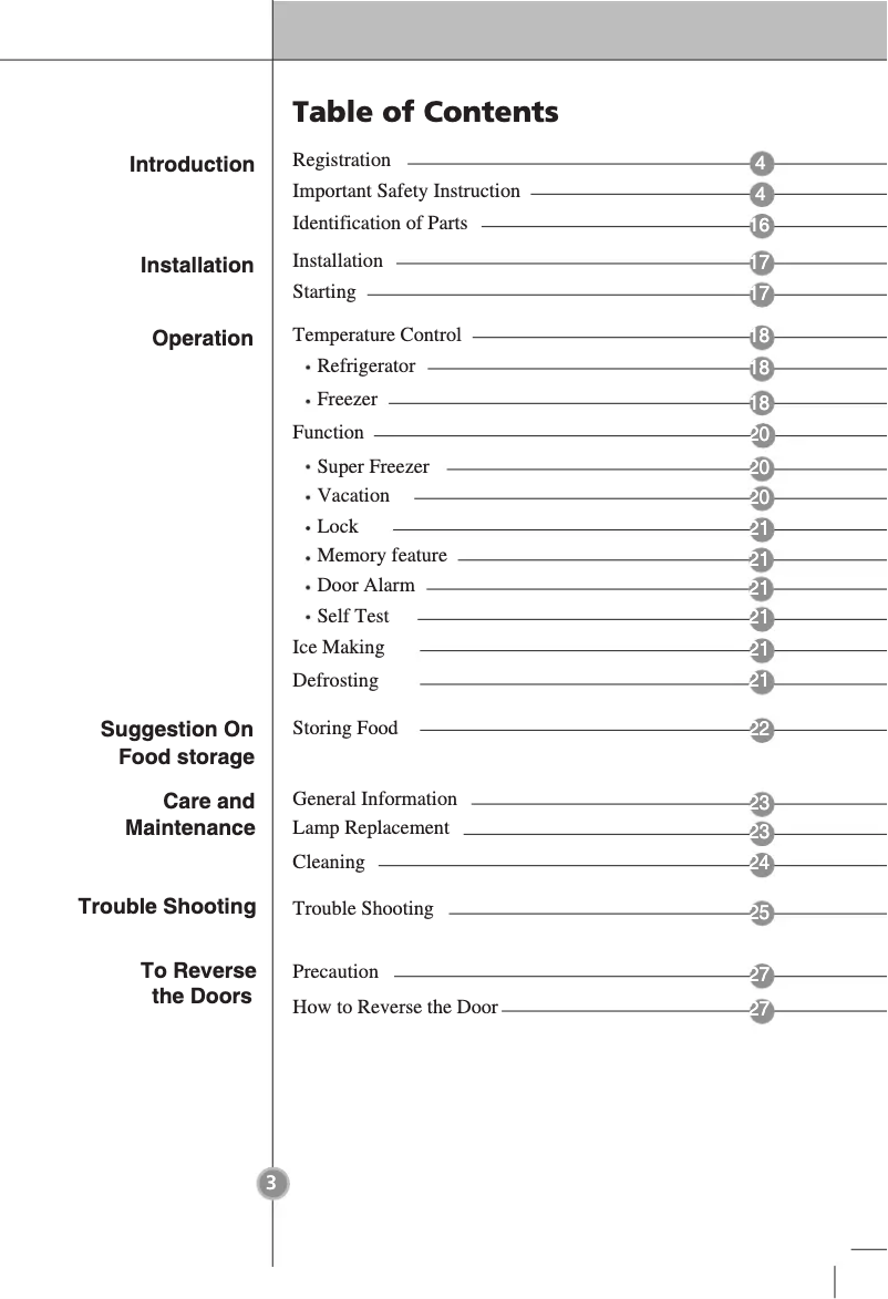 Page 1 de la notice Manuel utilisateur LG GB3133SHKK