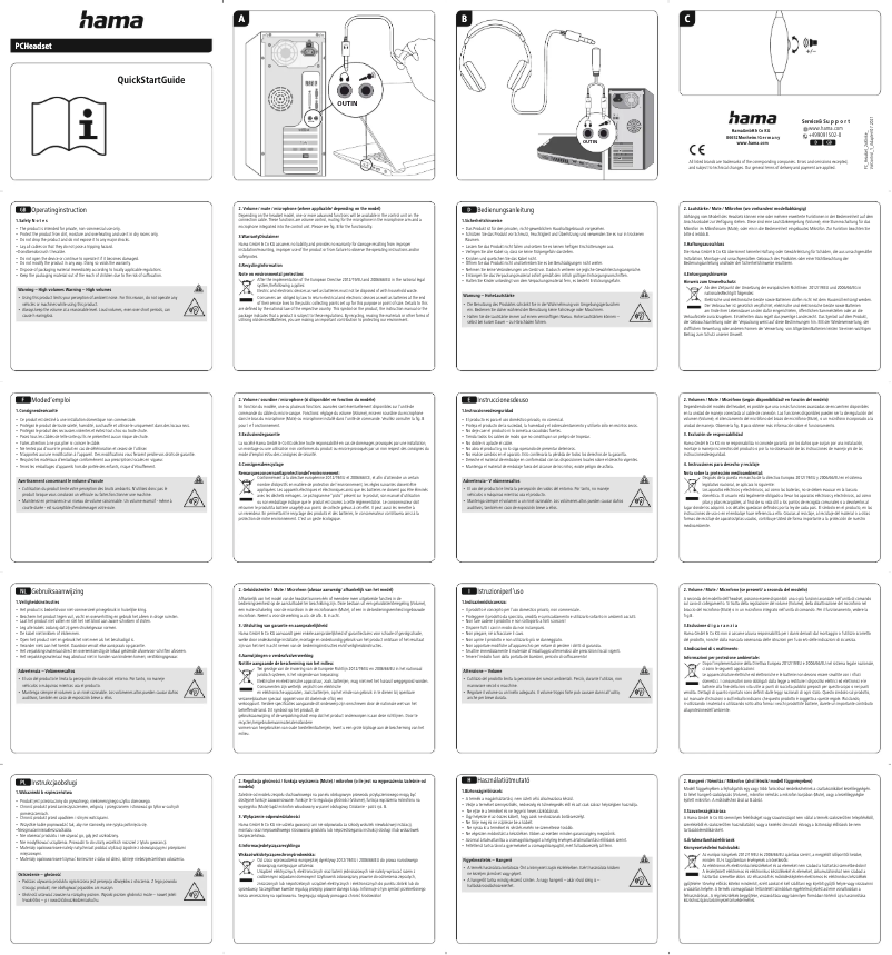 Page 1 de la notice Manuel utilisateur Hama HS-P350 V2