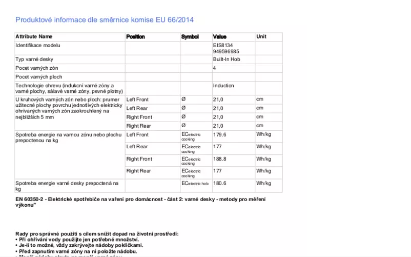 Page 1 de la notice Manuel utilisateur Electrolux EIS8134