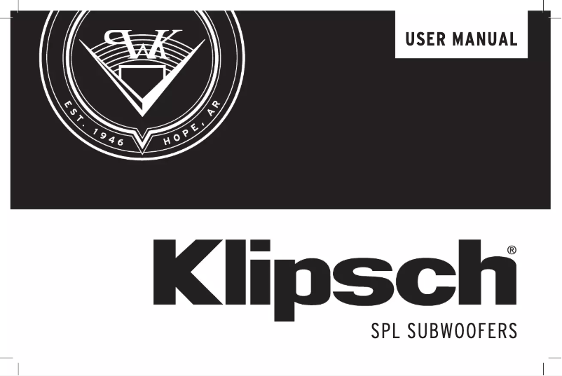 Page 1 de la notice Manuel utilisateur Klipsch SPL-100