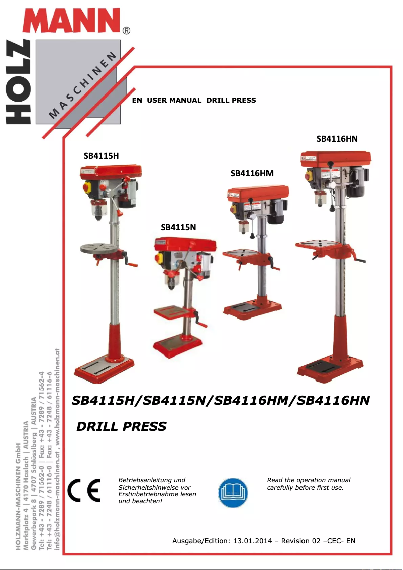 Page 1 de la notice Manuel utilisateur Holzmann SB 4116HN