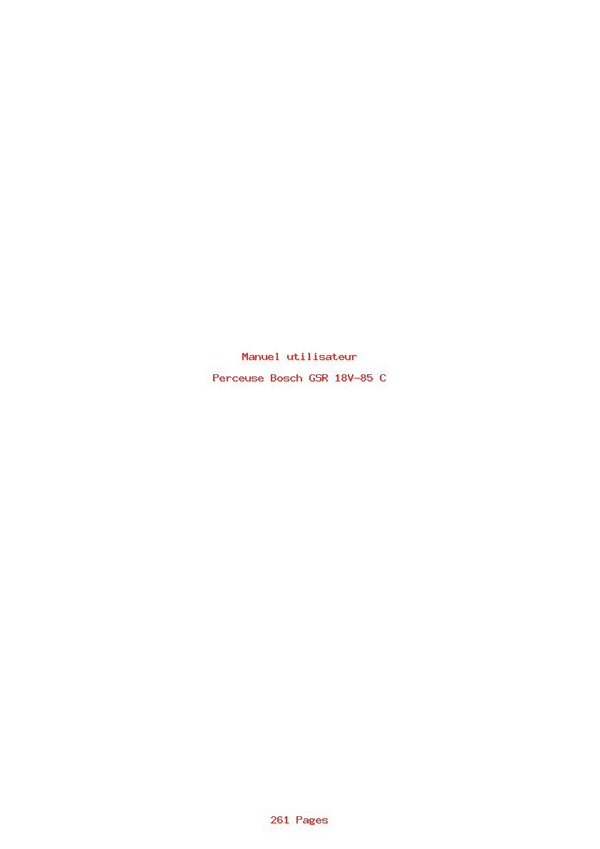 Page 1 de la notice Manuel utilisateur Bosch GSR 18V-85 C