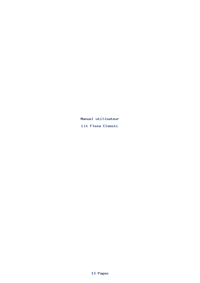 Page 1 de la notice Manuel utilisateur Flexa Classic
