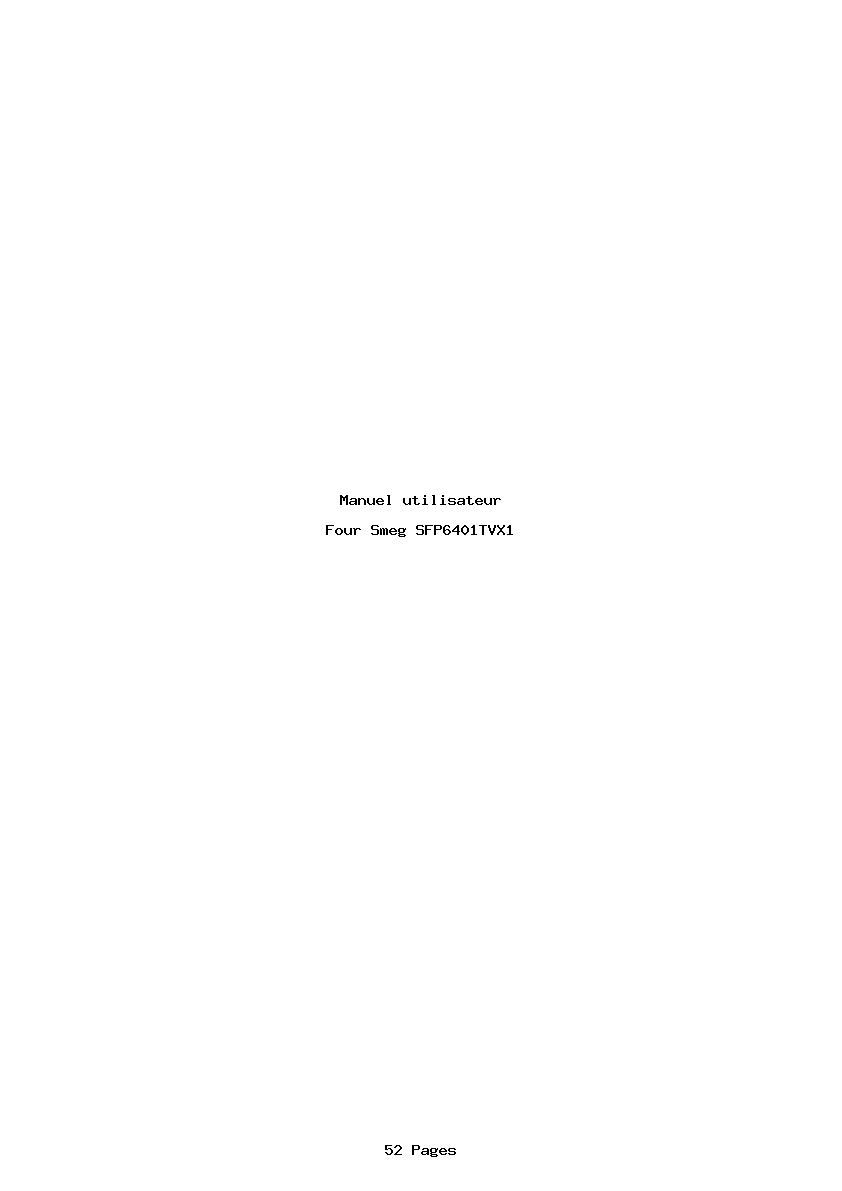Page 1 de la notice Manuel utilisateur Smeg SFP6401TVX1