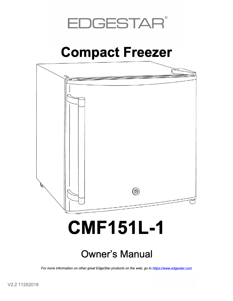 Page 1 de la notice Guide d'installation EdgeStar CMF151L-1