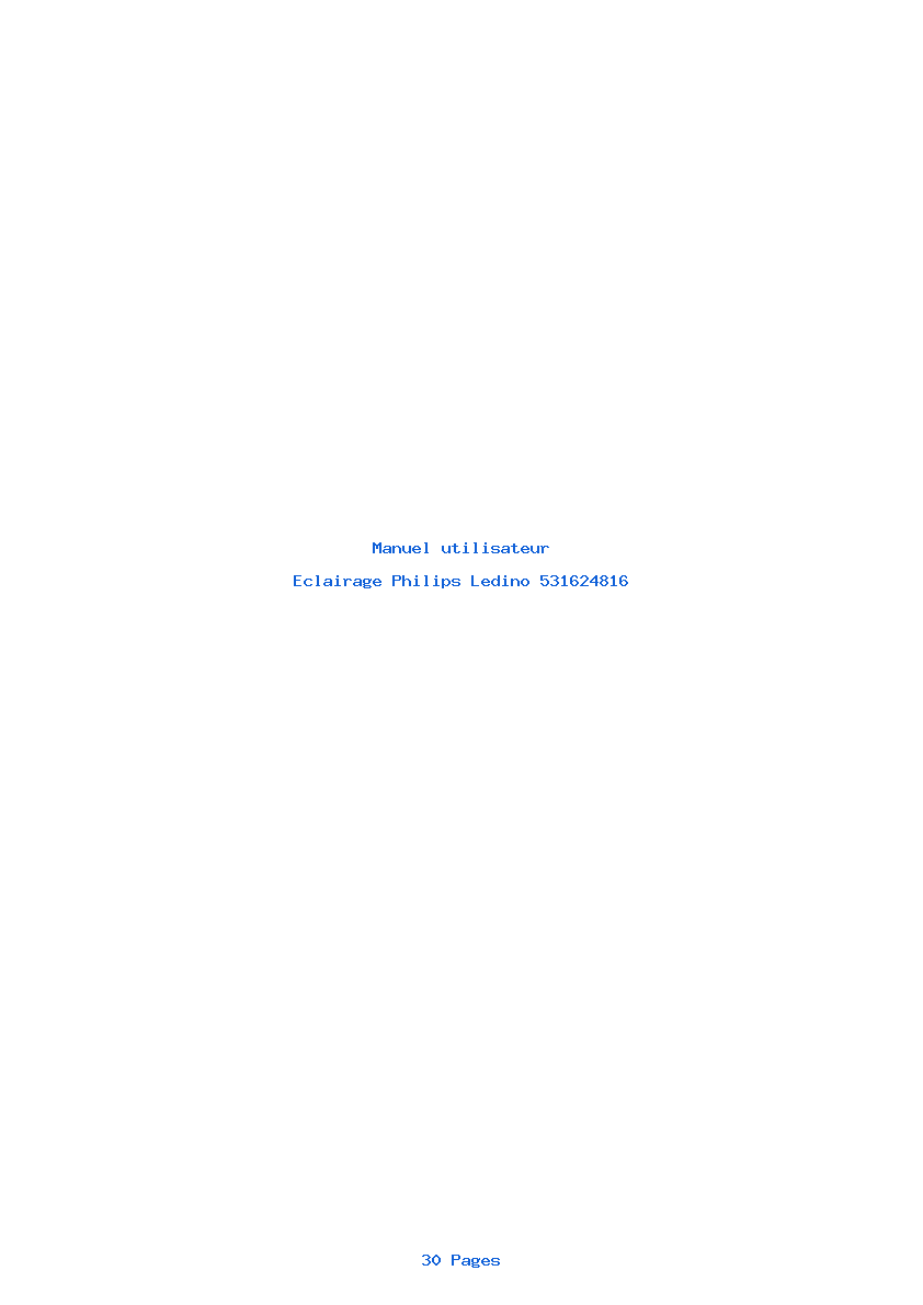 Page 1 de la notice Manuel utilisateur Philips Ledino 531624816
