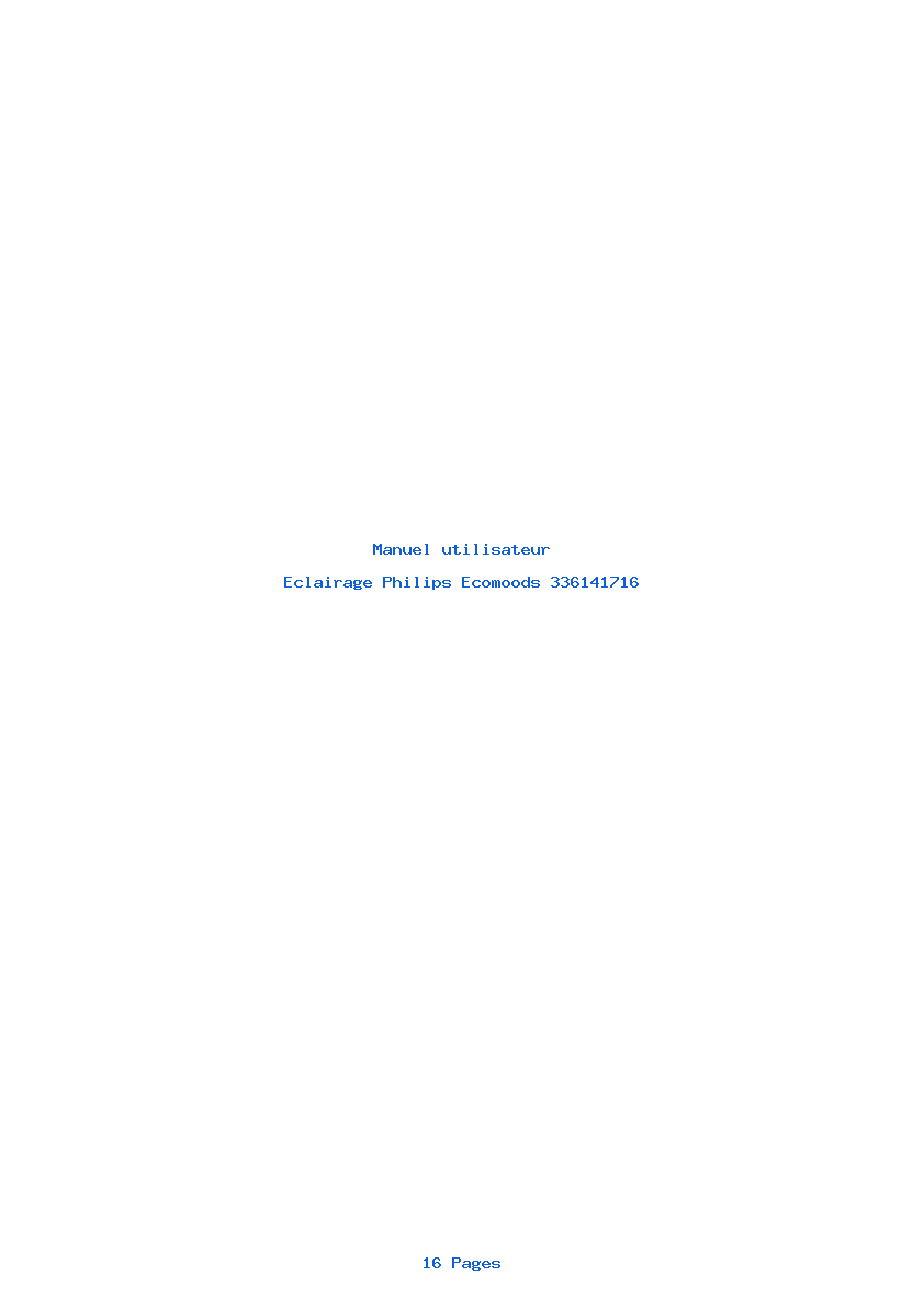 Page 1 de la notice Manuel utilisateur Philips Ecomoods 336141716