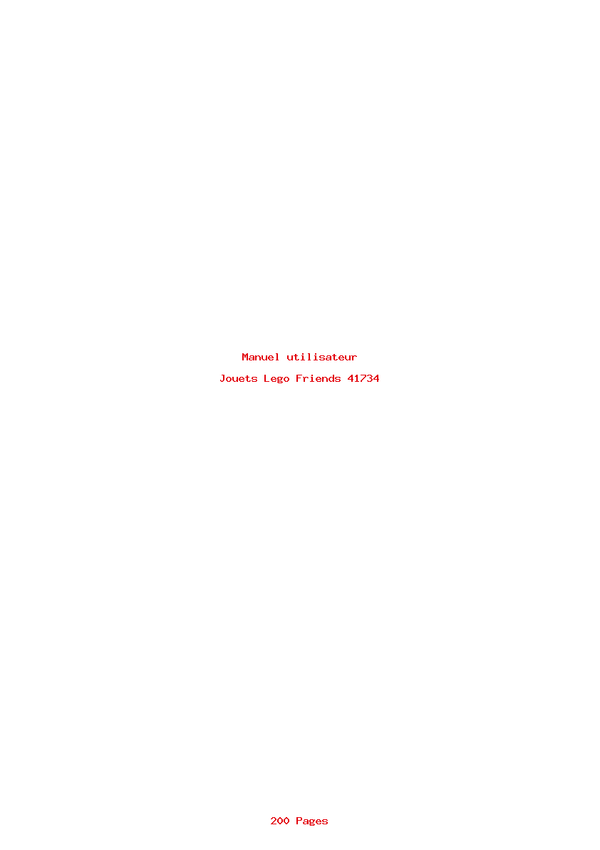 Page 1 de la notice Manuel utilisateur Lego Friends 41734