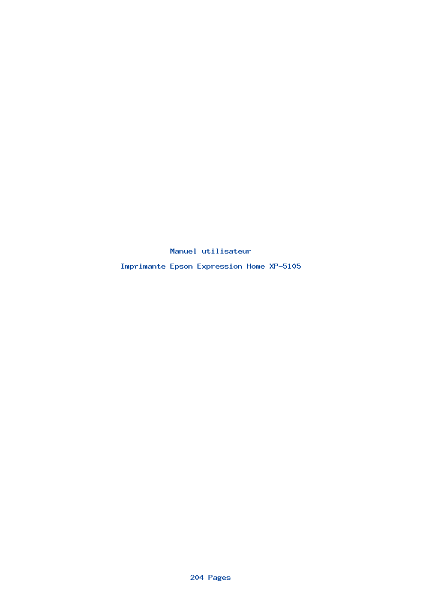 Page 1 de la notice Manuel utilisateur Epson Expression Home XP-5105