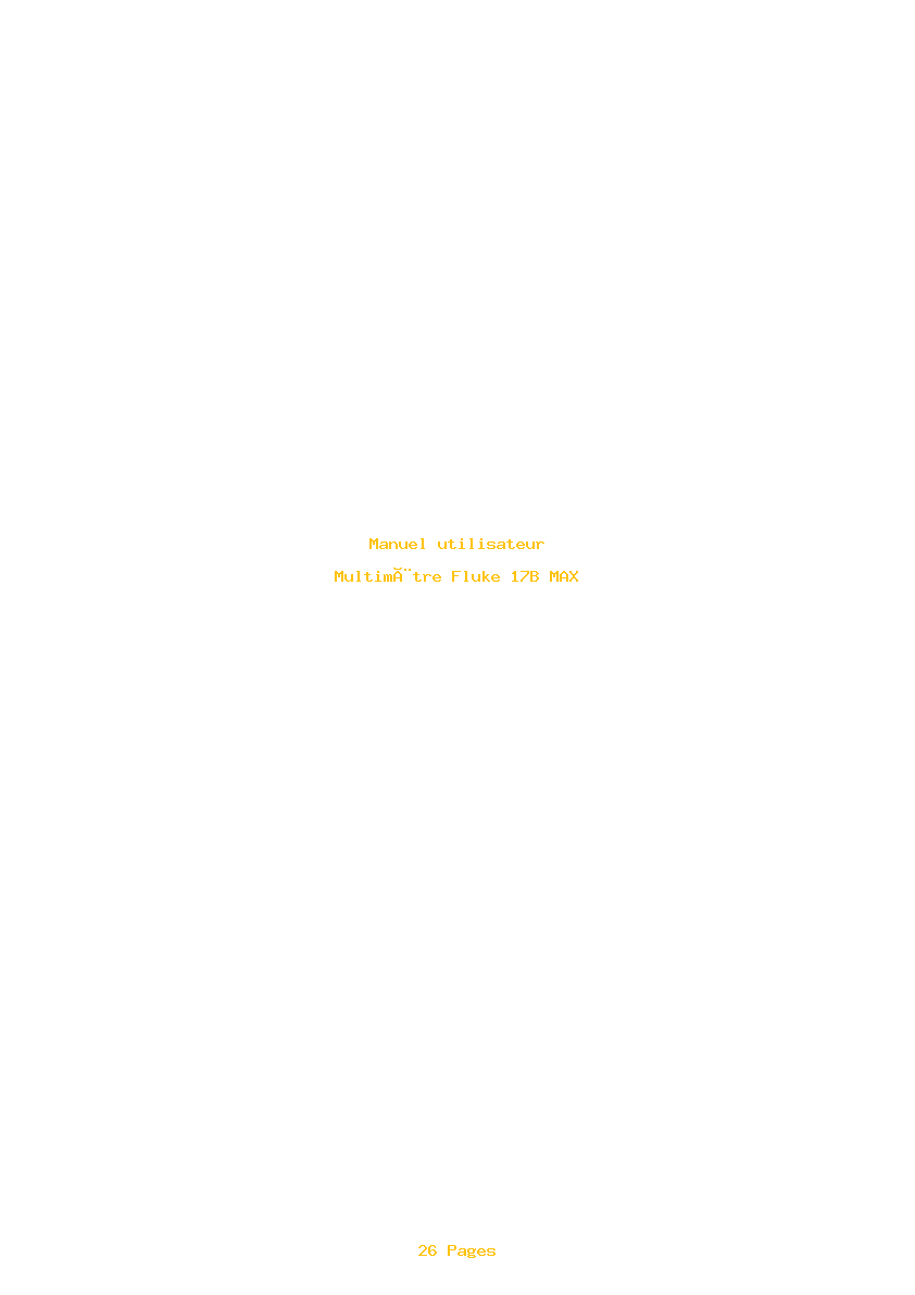 Page 1 de la notice Manuel utilisateur Fluke 17B MAX