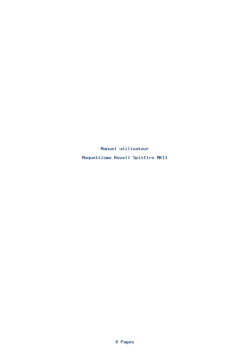 Page 1 de la notice Manuel utilisateur Revell Spitfire MKII