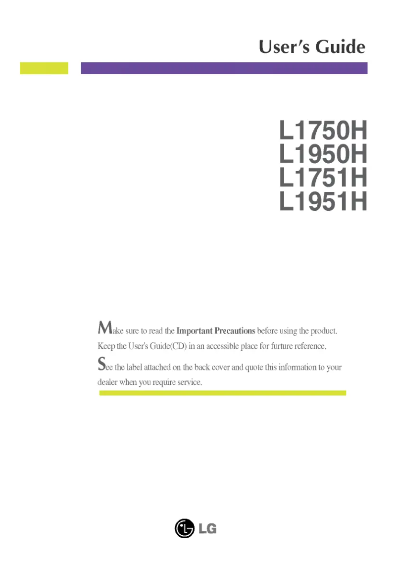 Page 1 de la notice Manuel utilisateur LG L1950H-GN