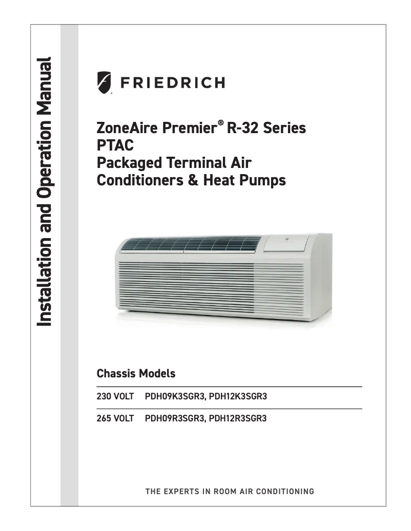 Page 1 de la notice Manuel utilisateur Friedrich PDH07R3SG