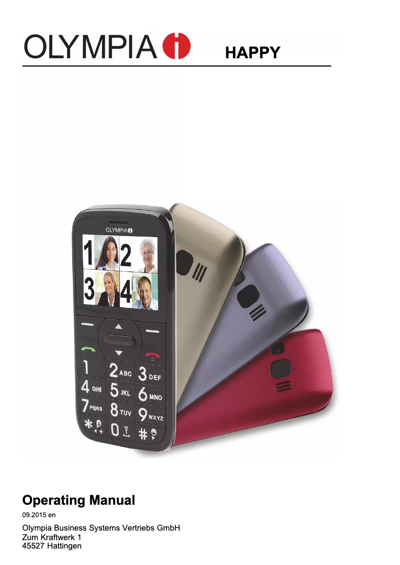 Page 1 de la notice Manuel utilisateur Olympia Happy