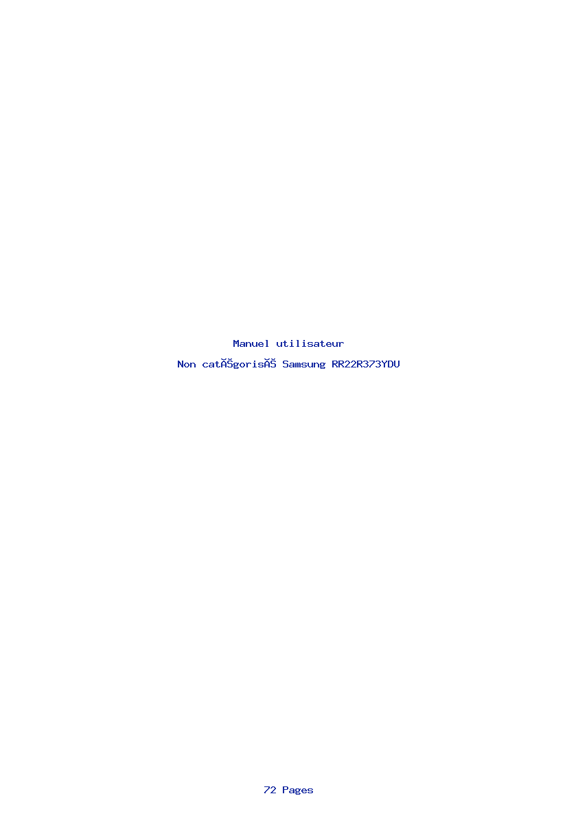 Page 1 de la notice Manuel utilisateur Samsung RR22R373YDU