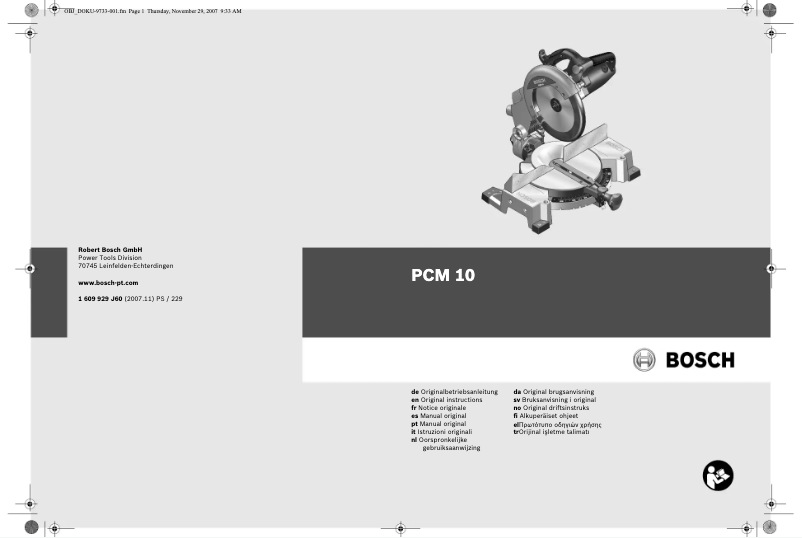 Page 1 de la notice Manuel utilisateur Bosch 0 603 B01 000