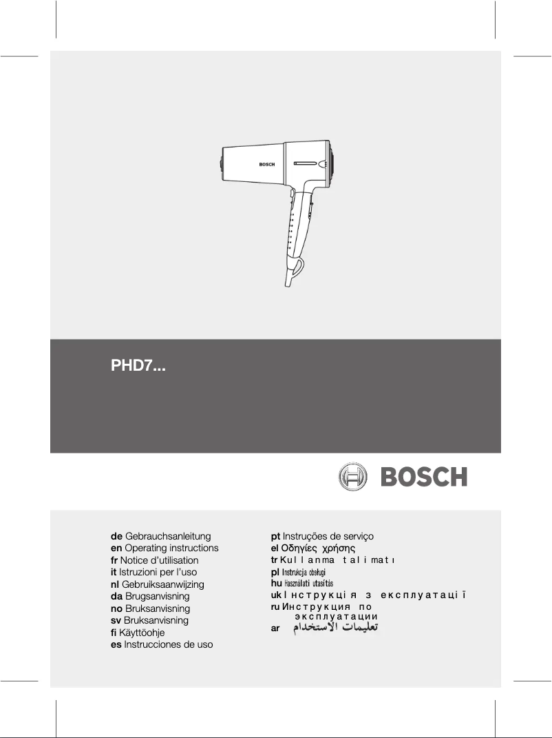 Page 1 de la notice Manuel utilisateur Bosch PHD7967 FancyTouch