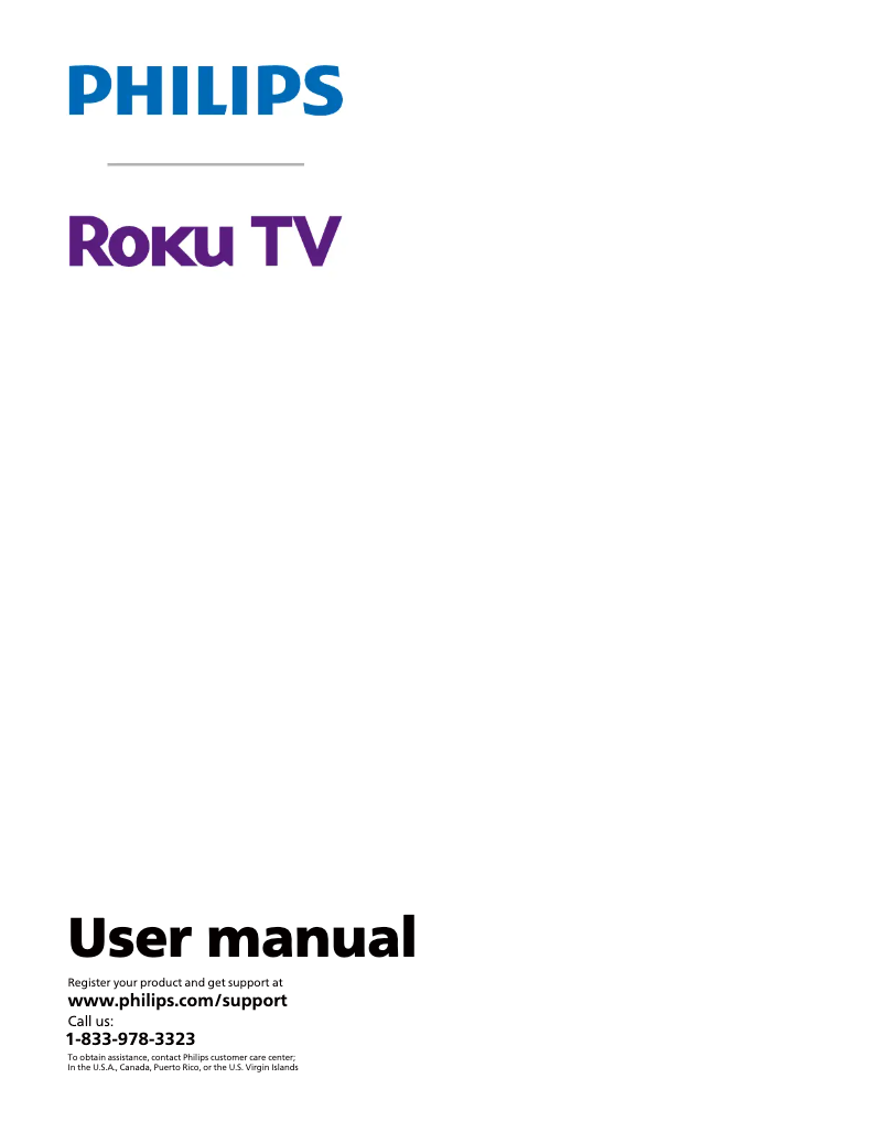 Página 1 del manual Manual de usuario Philips Roku 50PUL6643